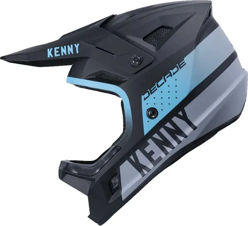 KENNY Cyklistická prilba DECADE Smash black turquoise mat XS, Čierna/Sivá/Modrá
