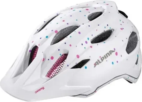 ALPINA Cyklistická prilba Carapax JR bielo-bodkovaná