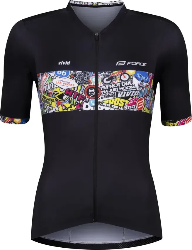 FORCE dres VIVID LADY krátky rukáv, čierny