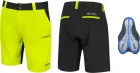 FORCE kraťasy BLADE MTB s odnímateľnou vložkou, čierno-fluo