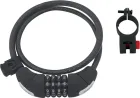 FORCE zámok LUX špirálový kódový 85cm / 10mm + držiak, čierny