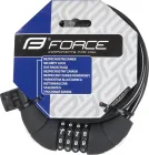 FORCE zámok LUX špirálový kódový 85cm / 10mm + držiak, čierny