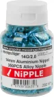 Niple hliníkové 2x14mm, modré