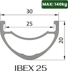 IBEX ráfik 622-25 32 dier, čierny